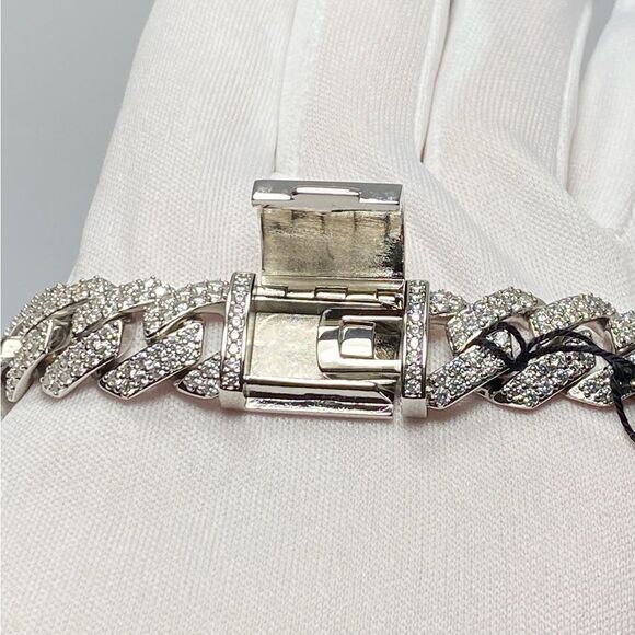 Darkai 18K White Gold-Plated & Cubic Zirconia Chain Bracelet - Picture 10 of 12